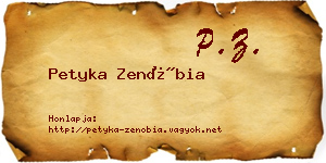 Petyka Zenóbia névjegykártya